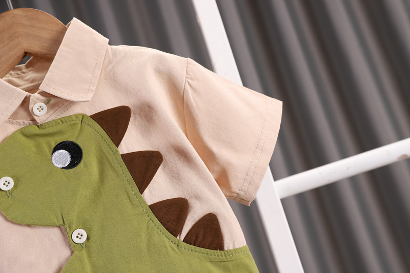 男童夏季短袖衬衫套装1-5岁男宝宝新款卡通开衫女童夏装儿童衣服详情14