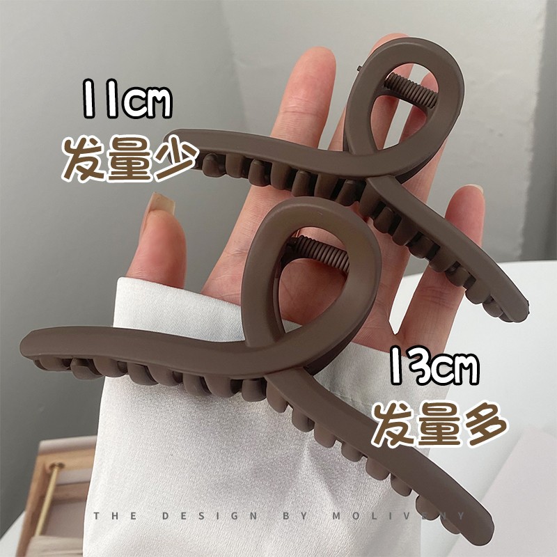 13CM大号黑色高级感抓夹百搭纯色发量多鲨鱼夹盘发发夹交叉发抓详情40