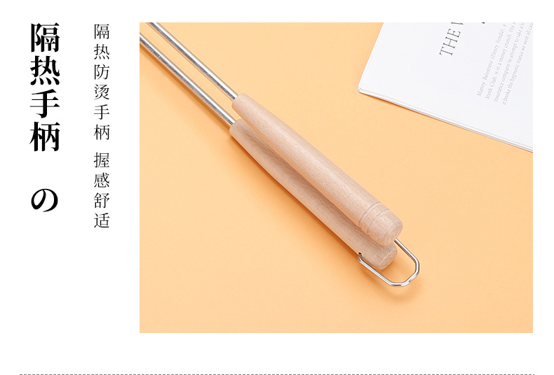 Sandwich long handle baking pan, home breakfast non-stick, outdoor gas double-sided frying pan, toast and bread non-stick coating pic 9
