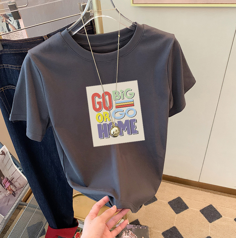 圆领短袖T恤女2025夏季新款精梳棉时尚百搭洋气减龄宽松显瘦ins潮详情26