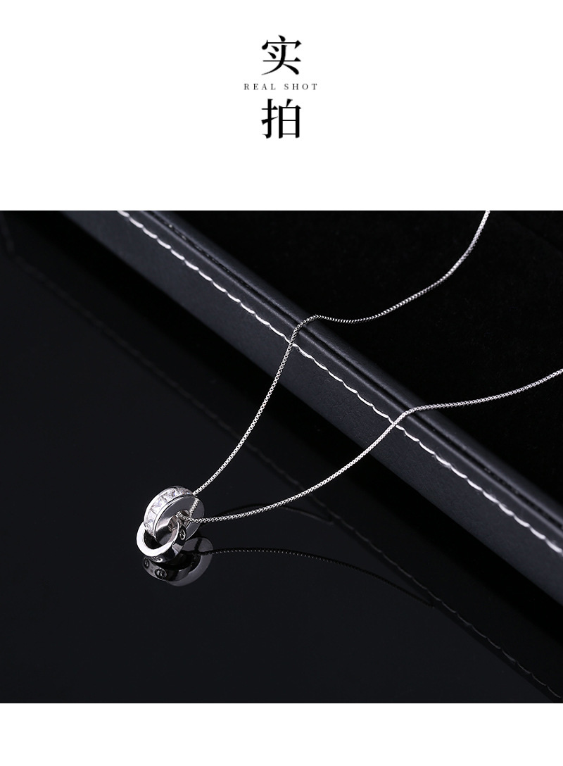 简约森系气质项链女颈链脖子饰品韩国锁骨链学生短款镶嵌水钻吊坠详情8