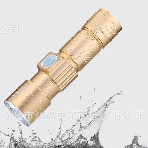 新款迷你小手电筒 小便捷带盒手电LED 伸缩变焦USB充电手电筒批发详情15