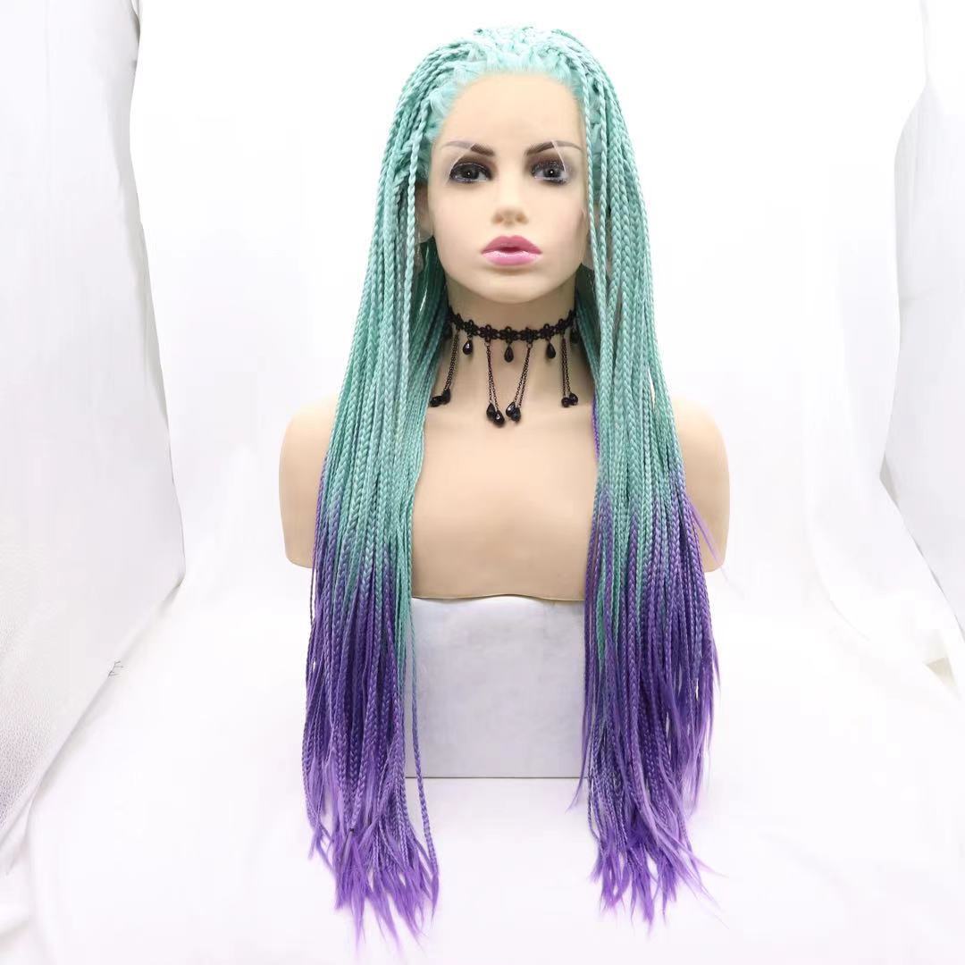 欧美NEWLOOK前蕾丝时尚新款短发长辫子假发跨境Lace Front Wigs详情10