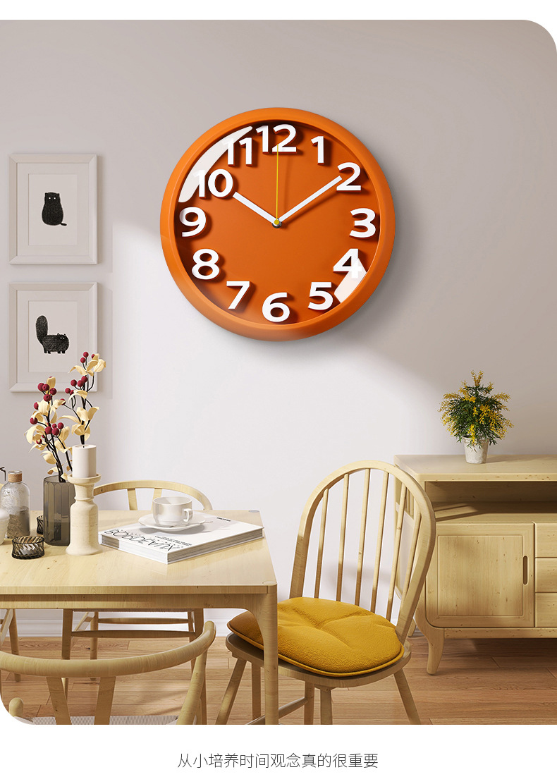 Hanlin Time Wave Modern and Simple Wall Clock, no need for drilling, home living room wall clock, fashionable wall watch, new large style pic 19