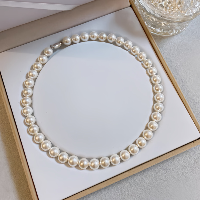 施家仿澳白珍珠项链女轻奢小众高级感春夏气质叠戴锁骨颈链2024详情17