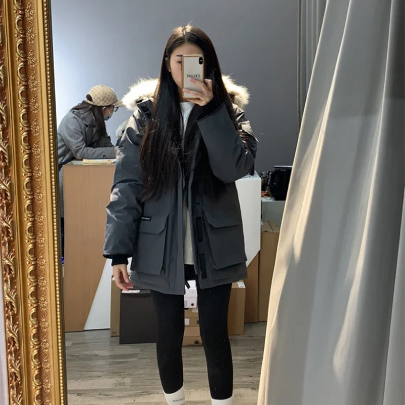 高版本远征08款大鹅羽绒服防风寒石墨灰狼毛中长情侣款男女羽绒服详情21