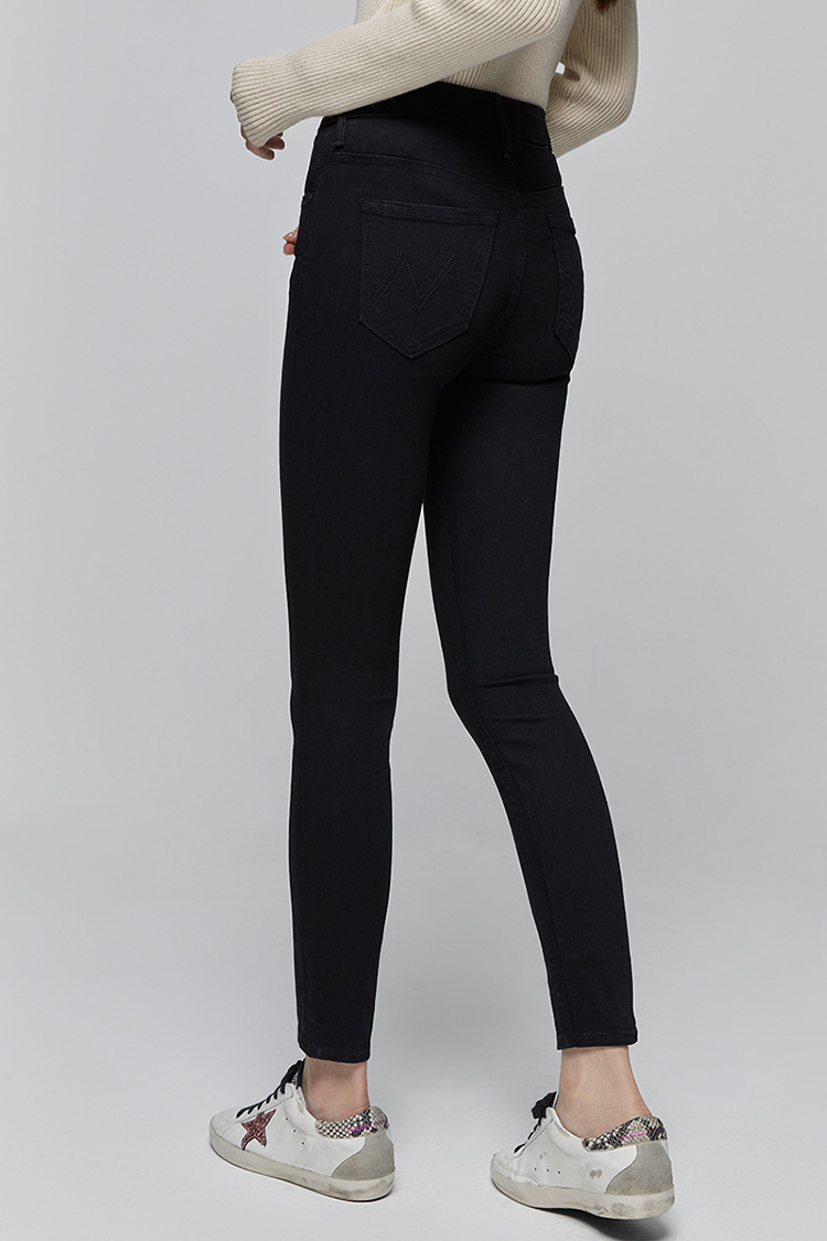 The new Mother high-waisted 9-inch high-elasticity skinny jeans, which are the same style as those worn by European and American bloggers, can lift the buttocks and make you look slimmer. Korean style jeans for women pic 10
