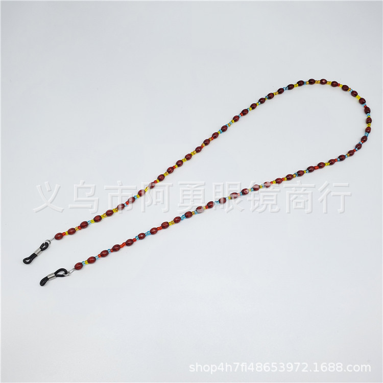 Self-produced and self-sold wooden bead eyewear chain accessories, electroplated, non-fading, anti-slip, neck hanging, not easy to fade, environmentally friendly, made of solid wood pic 7