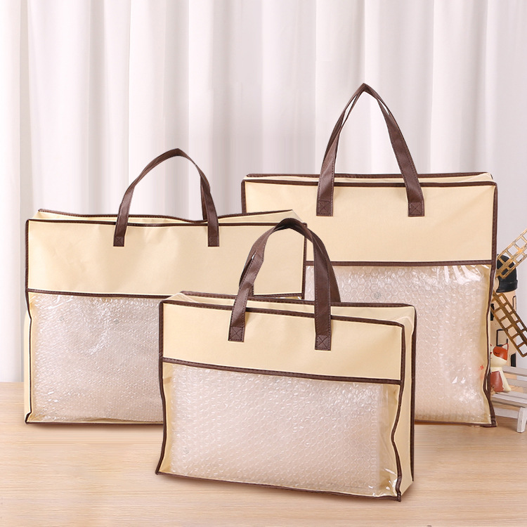 Non-woven fabric home textile zipper bags, transparent PVC non-woven fabric bags wholesale, quilt packaging bags customized - printing factory pic 8