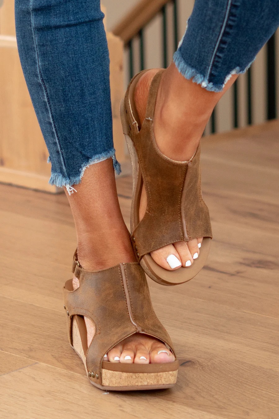 2024夏季新款外贸大码女士厚底坡跟凉鞋后跟魔术贴舒适轻便详情13