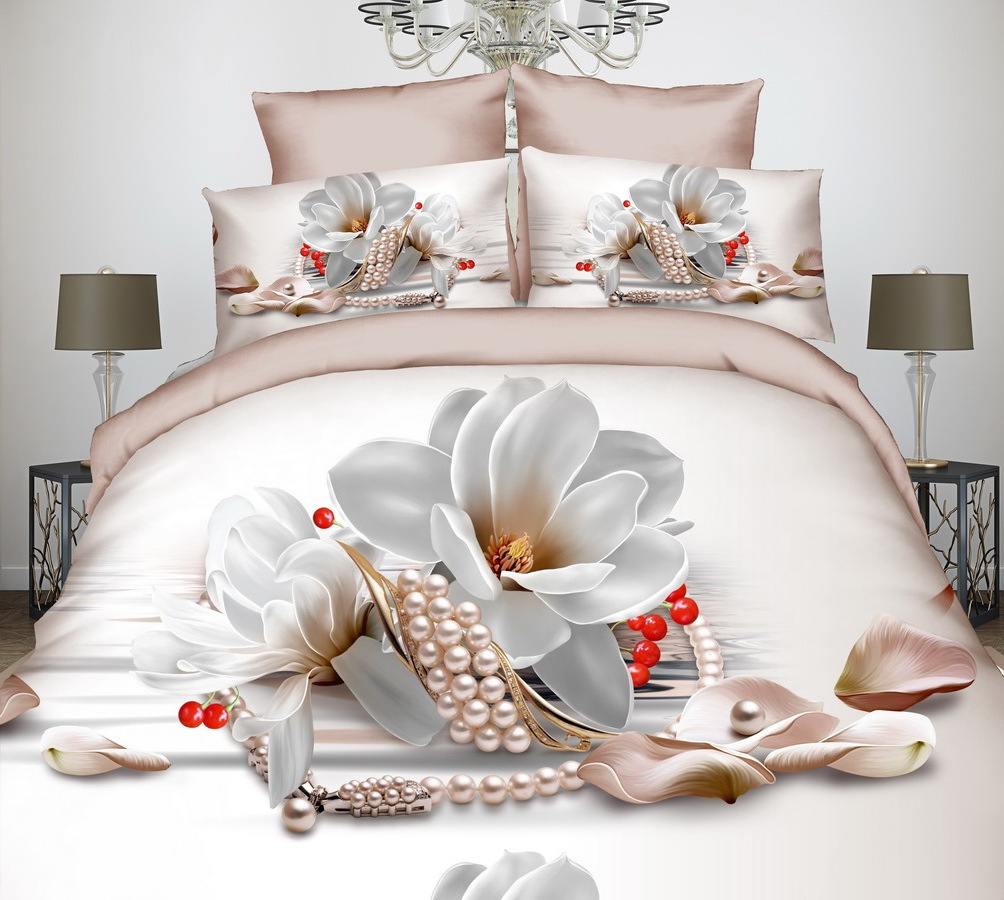 Wholesale of 3D four-piece sets of printed bedding for export with active brushed large patterns pic 17