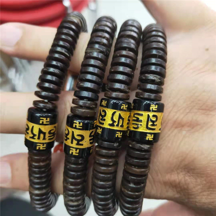 Guangshun Jewelry Coconut Shell Sky Pearl Agate Bracelet Wholesale Tibetan-style Nine-eye Sky Pearl Fortune Bracelet Factory Direct Sales pic 9