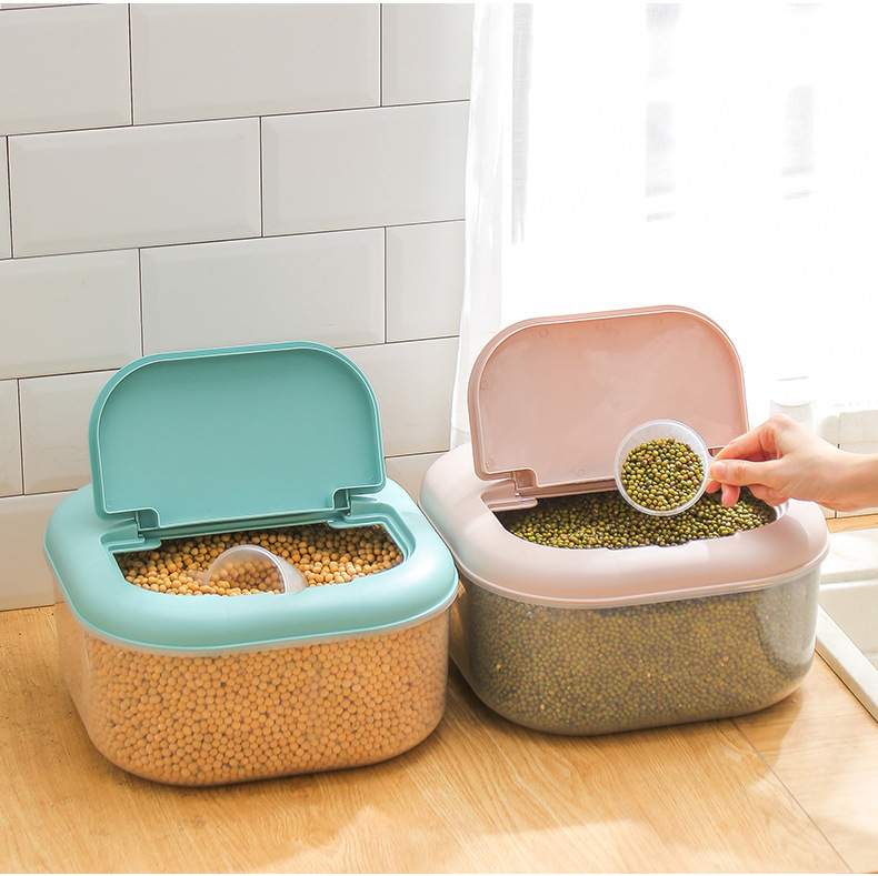Rice bucket kitchen moisture-proof 20-jin plastic rice jar storage box, 12-jin insect-proof rice flour storage box, rice box, 01012-337 pic 16