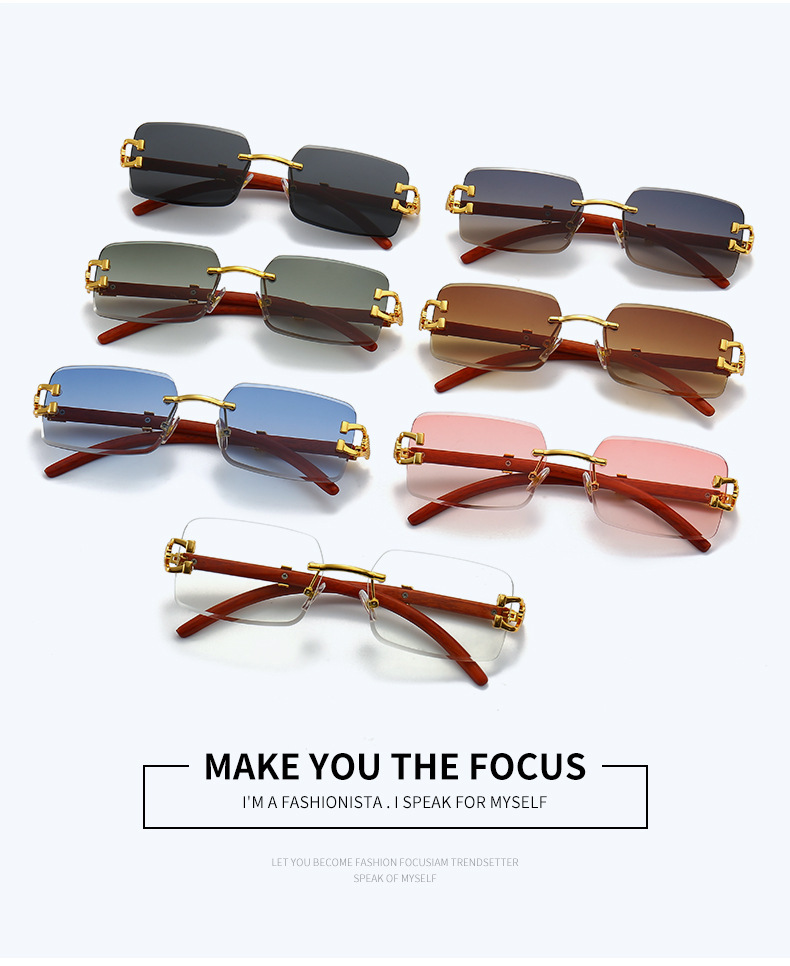 新款时尚无框太阳镜男款个性豹子木纹镜腿方框墨镜女潮跨境批发详情2