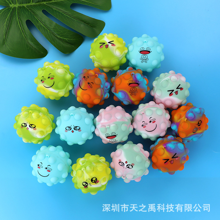 Cross-border best-selling silicone Pioneer balls, 3d finger press release and stress relief bubble balls, optional expression stress relief balls pic 15