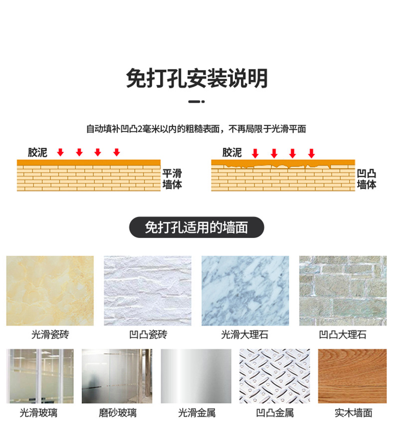 Non-drilling bathroom storage rack, wall-mounted bathroom rack, toilet and washroom wall, bathroom washbasin storage rack pic 26