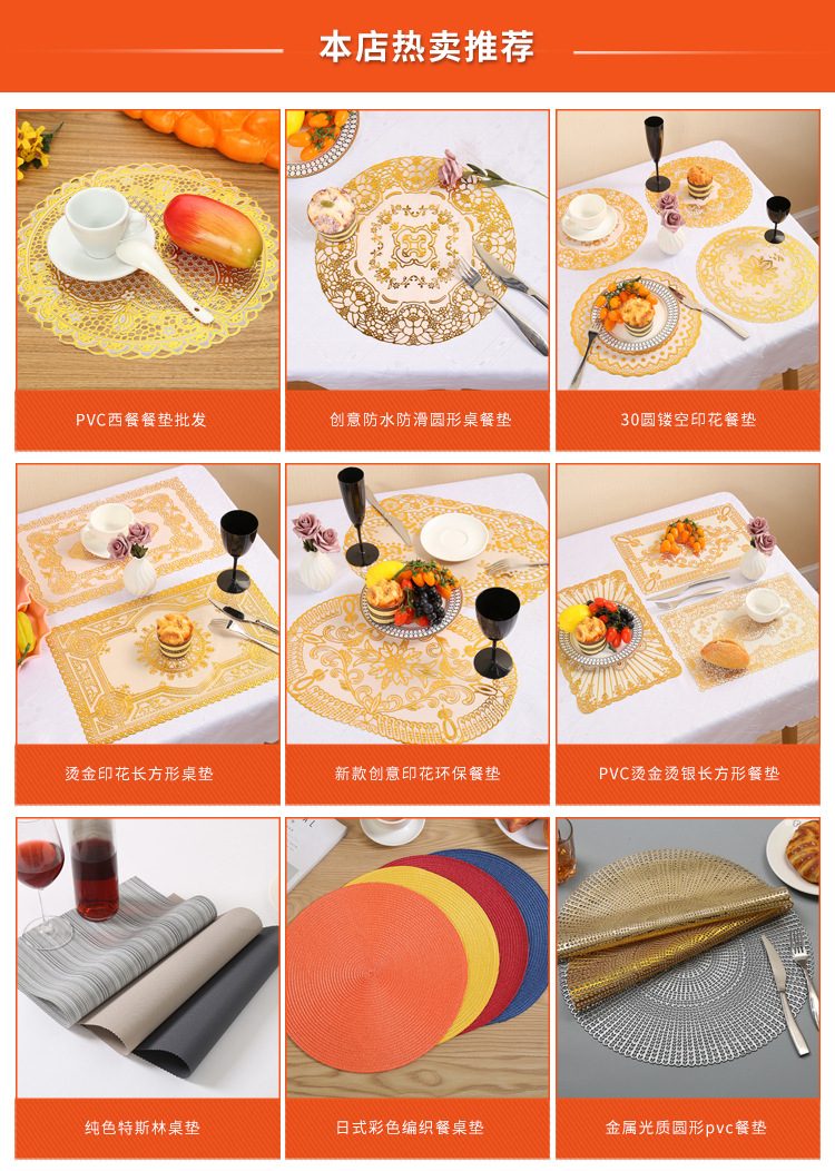 创意西餐垫咖啡杯垫 pvc纯色仿金属色镂空盘垫 隔热防滑热销爆款星空圆形装饰垫详情1