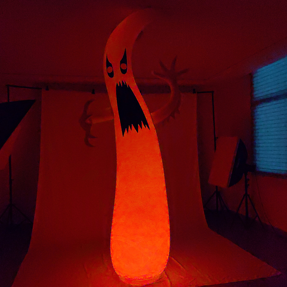 跨境新品PVC万圣节白鬼幽灵LED发光充气气模户外庭院草坪装饰道具详情4