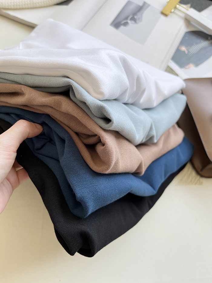 琪镌绘制半高领t恤女式春夏季新款宽松显瘦韩版简约半袖减龄棉质详情45