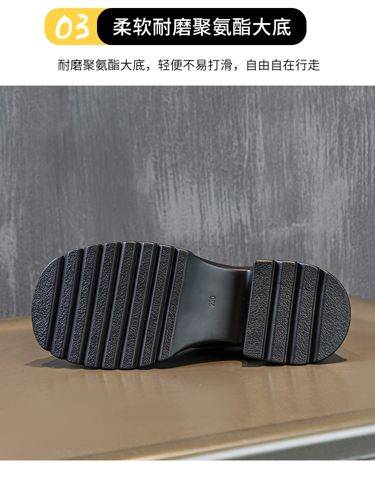 真皮休闲百搭乐福鞋2024夏季新款粗跟英伦女式单鞋子厚底小皮鞋女详情8