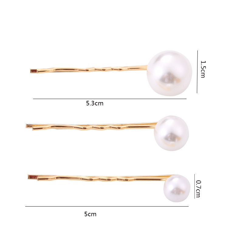 Japonés y coreano moda simple tamaño perla clip de pelo clip de una palabra de moda versátil franja clip lateral accesorios tocado exquisito pic 5
