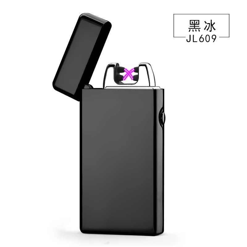 JL609立体浮雕充电打火机usb双弧脉冲打火机锌合金防风电子点烟器详情15
