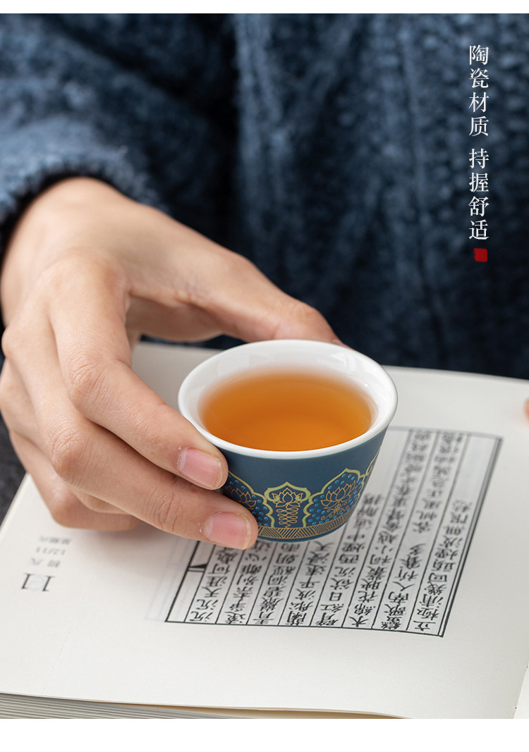 Travel tea set, ceramic quick customer cup, portable one pot, three cups, company business gift, festival souvenir, logo pic 13