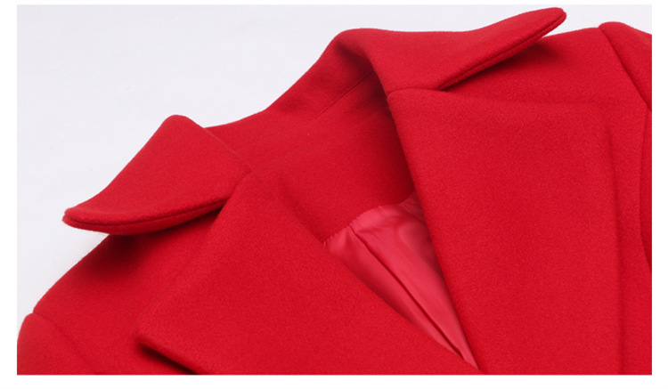 High-end woolen overcoat for women, mid-length, 2021 new autumn and winter Korean style, fashionable and elegant, fitted suit collar jacket pic 23
