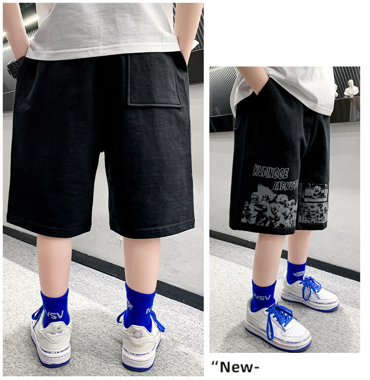 The 2022 new summer loose and stylish cotton capri shorts for boys are a trend of casual summer pants for middle-aged children pic 152