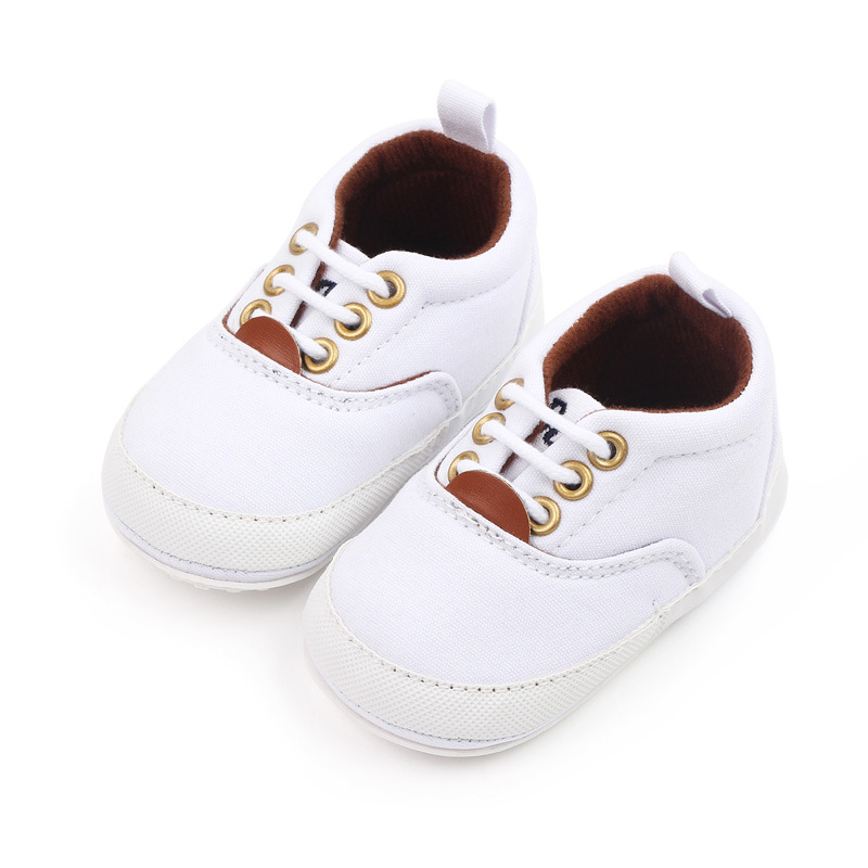 Spring and Autumn Soft rubber-soled multi-color canvas shoes, lace-up baby shoes, 0-1 year old infant casual shoes, walking shoes 2759 pic 30
