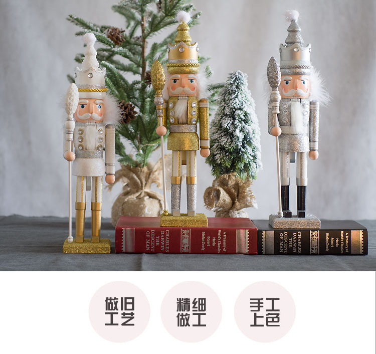 Direct sales from the factory of in-stock home decoration items, European-style walnut puppets, king and soldier Christmas gifts, decorative nutcrackers pic 1