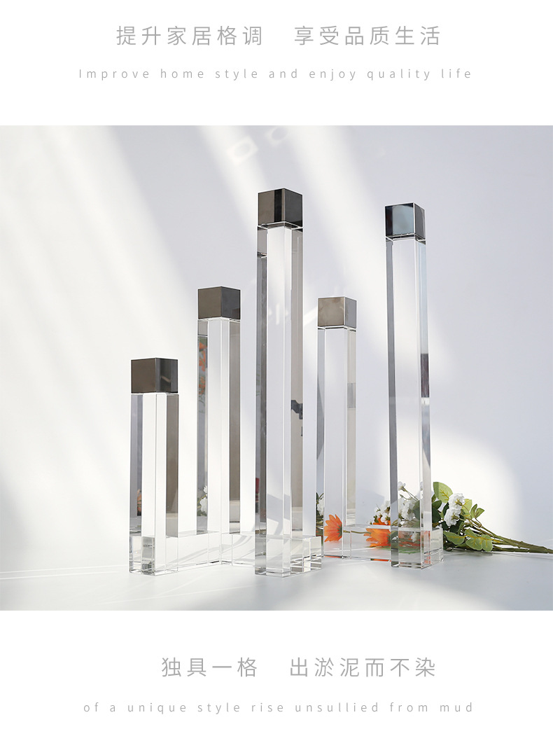 High-end Nordic crystal candlestick ornaments for wedding romantic candlelight dinners, wholesale of candles and candlesticks for Western restaurants and hotels pic 25
