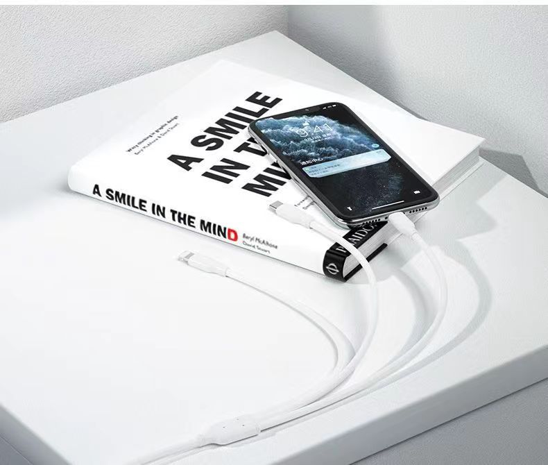 一拖三数据线多功能快充数据线适用平果华为安卓手机闪充充电线详情15