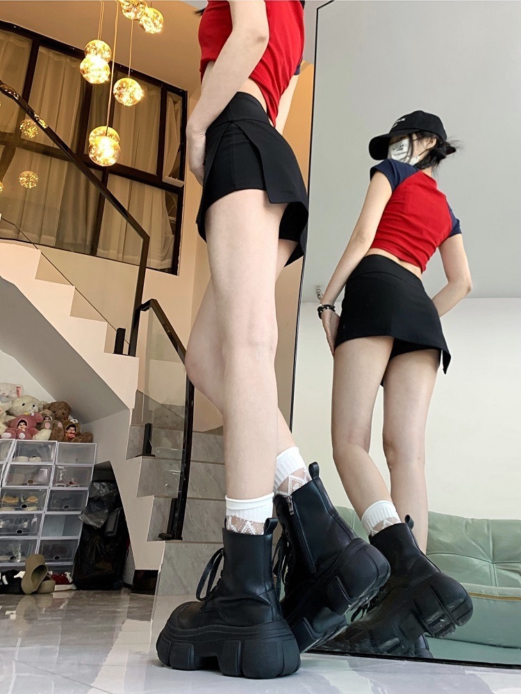 包臀开叉裙裤A字瑜伽短裤防走光美式百搭设计防走光设计运动短裤详情29