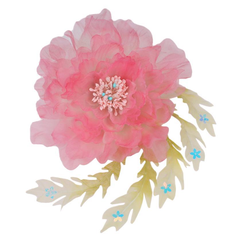 Spring new original design, handcrafted ancient-style hair clips, pink peony makeup, Hanfu headwear, embossed hair accessories pic 9