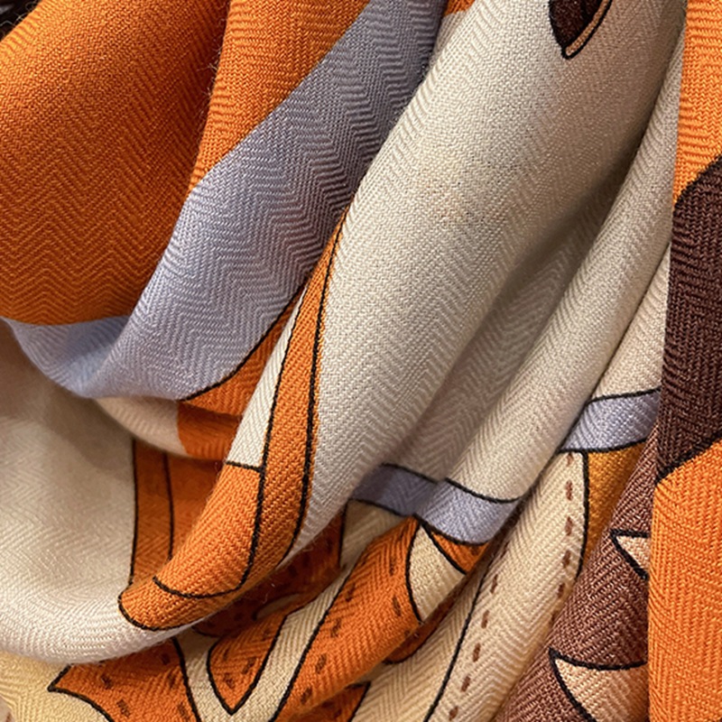 Cape, horse, wool and silk scarf for women, a light luxury silk and wool warm large square shawl for outerwear in autumn and winter pic 10