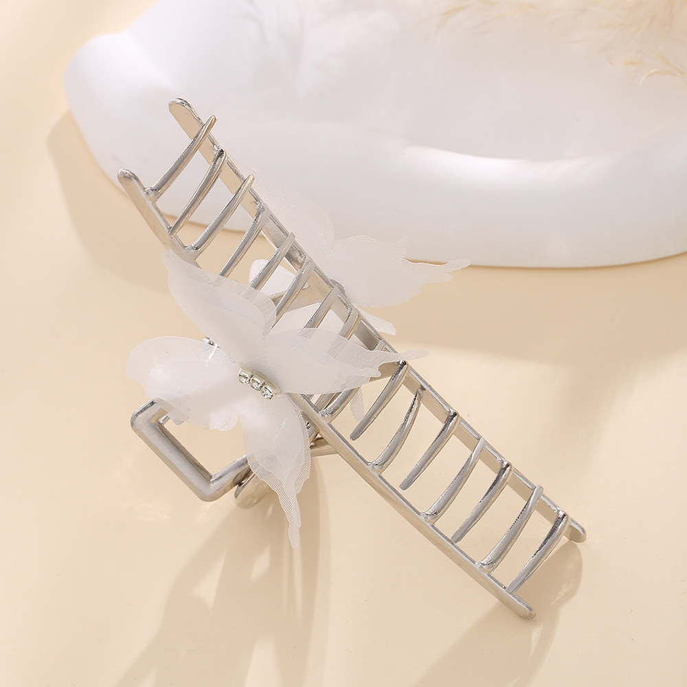 高级感银色金属抓夹女发夹后脑勺盘发鲨鱼夹大号气质发卡春季新款详情4