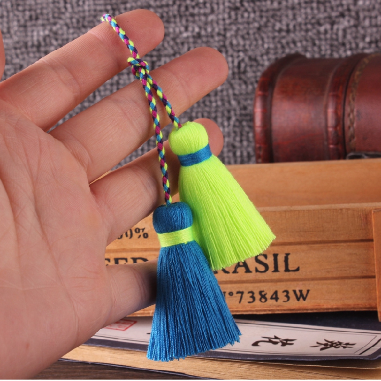 New color-offset double-ended cotton thread tassel handcrafted clothing, cheongsam with lapel button and Chinese-style classical tassel pendant pic 32