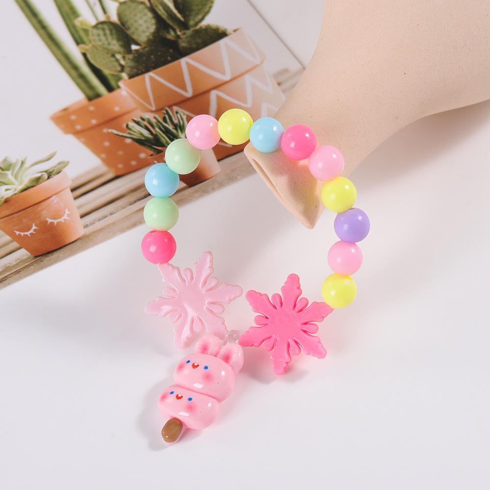 新款亚克力儿童卡通手链 儿童可爱饰品手链手环 厂家批发彩珠手链详情2