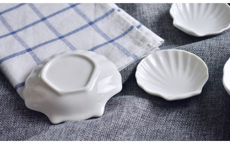 Creative shell plate, pure white Western ceramic steak plate, seasoned dish, pastry cake, small soap plate, Japanese sushi plate pic 22