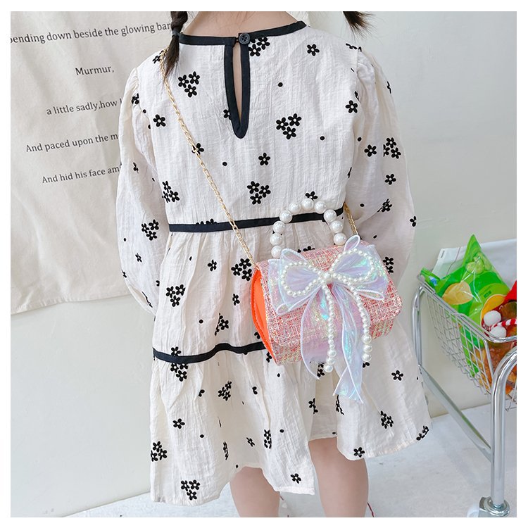 可爱女童斜挎包小香风时尚儿童手提斜背包包公主淑女珍珠包单肩包详情59