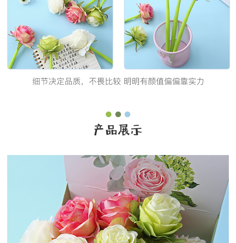 Factory direct sales of Zhongfan ZF2088 rose soft rubber gel Pen 0.5mm student stationery creative shaped pen pic 12