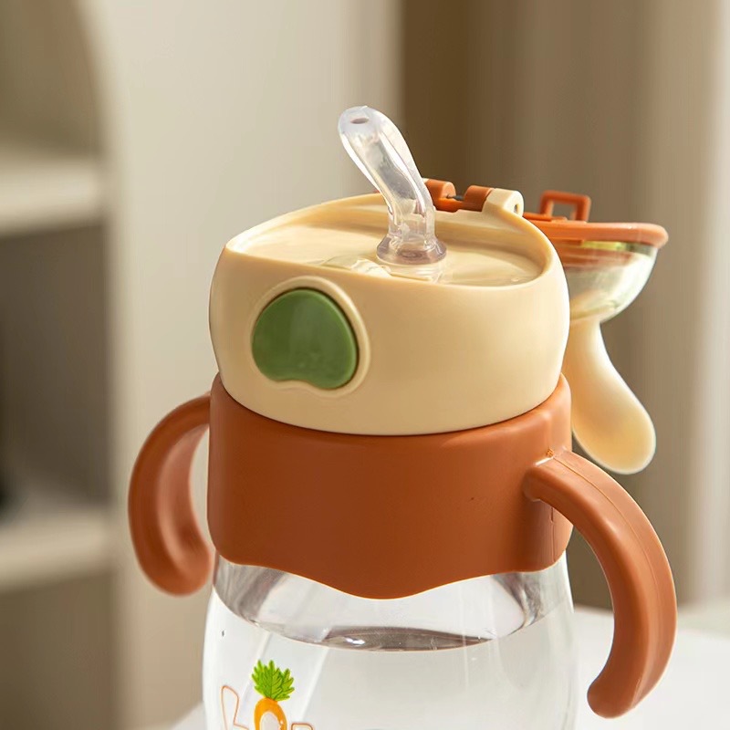 昌诺 可爱超萌兔子卡通塑料水杯儿童上学幼儿园专用2023新款学生吸管杯 塑料杯详情6