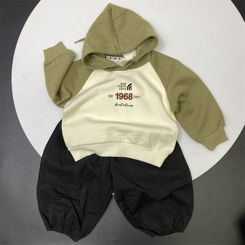 A new 2024 Korean style spring and autumn hoodie for boys and girls with a stylish letter design pic 11