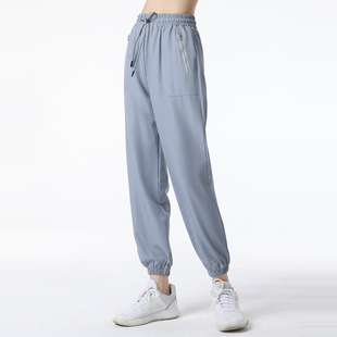 新款运动裤女宽松束脚速干裤子瑜伽长裤小脚跑步健身裤透气欧美详情9