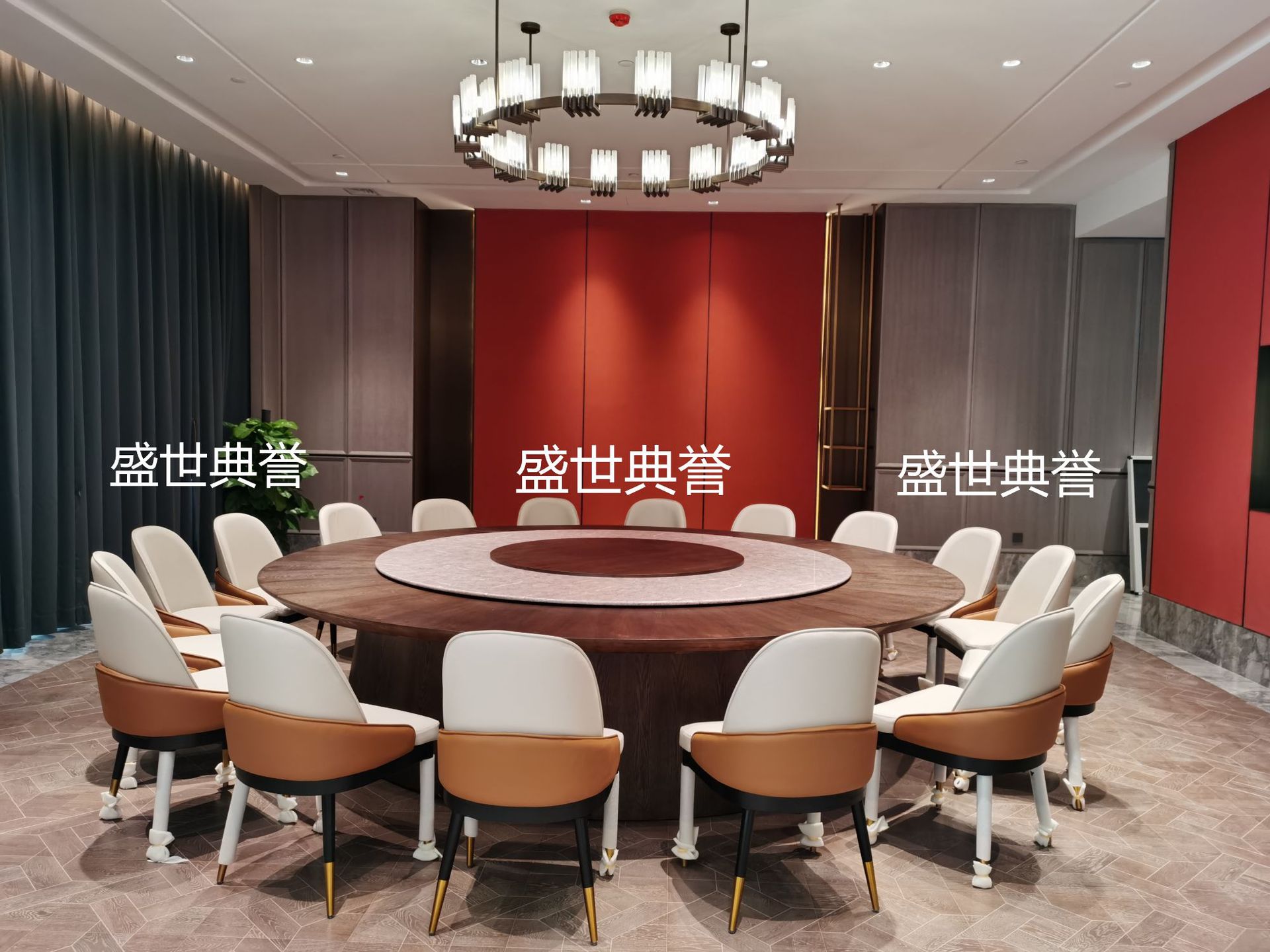 Nanping Resort Hotel solid wood furniture manufacturer direct sales, banquet hotel private rooms, electric dining tables, automatic turntable dining tables pic 16