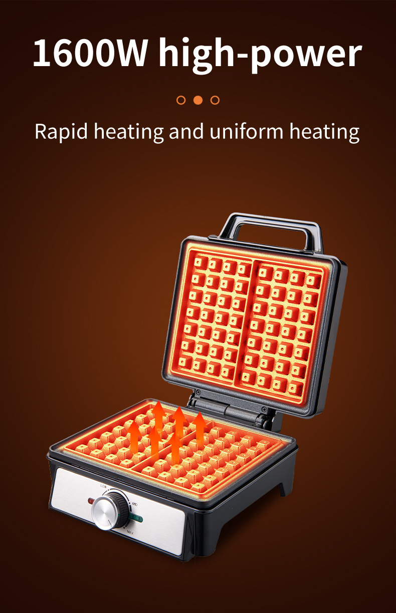 面包机美规欧规跨境大号华夫饼机单板两片吐司机烤面包机蛋糕早餐详情7