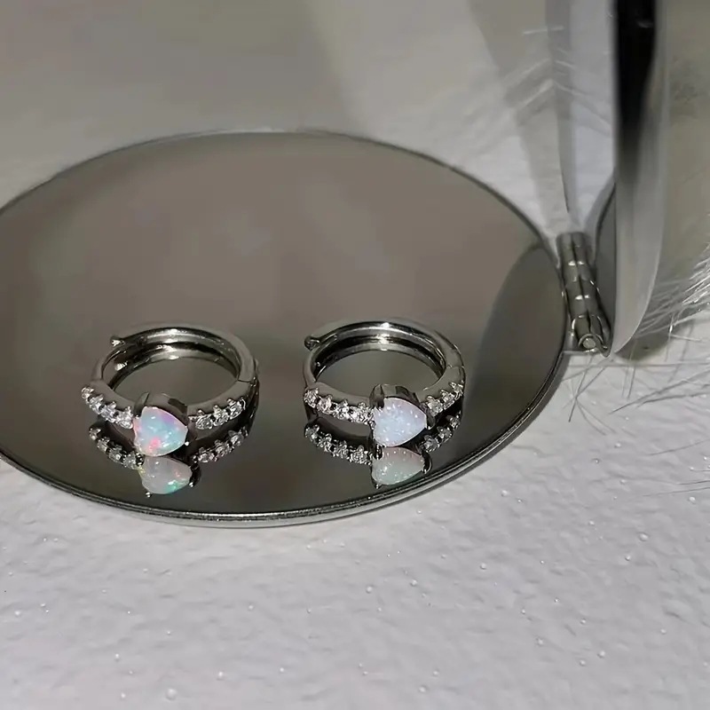 辉坦欧美跨境爱心仿澳宝耳环女 甜美精致优雅耳饰 微镶嵌锆石首饰详情2