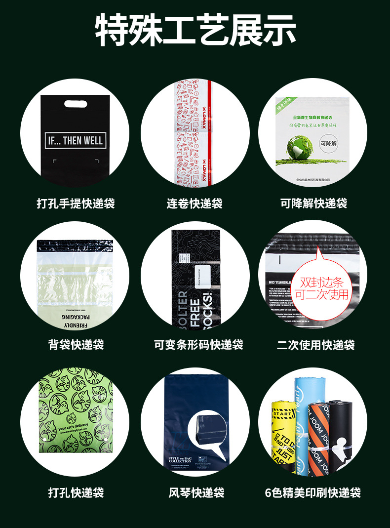 Waterproof express packaging bags, large quantities of e-commerce parcels, express packaging self-adhesive bags, degradable express bags pic 10