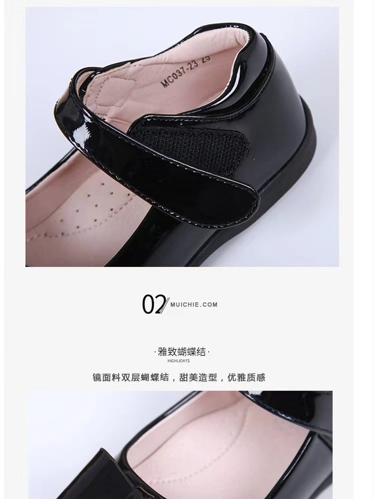 女童黑色皮鞋儿童白色软底公主鞋夏季女宝真皮演出舞台鞋学生童鞋详情8